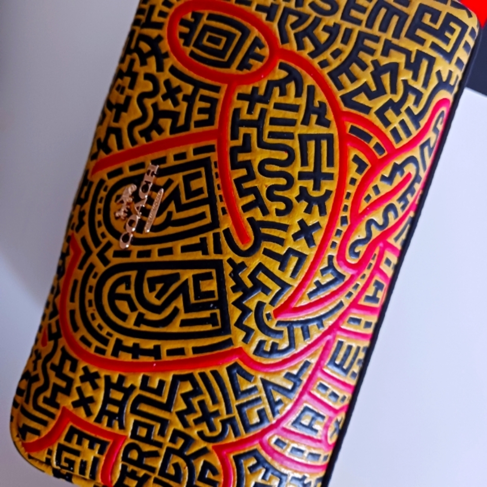 Coach × Keith harding limited edition mickey mouse leather case/ makeup bag